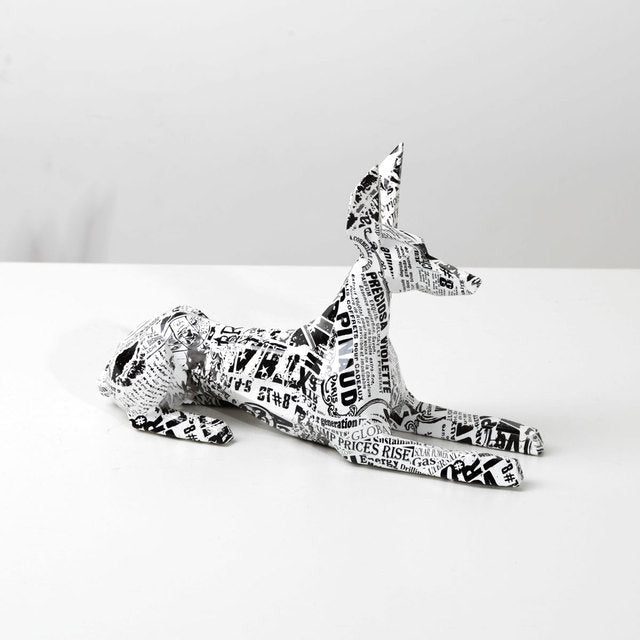 Doberman Pinscher Graffiti Painted Statue - Image 6