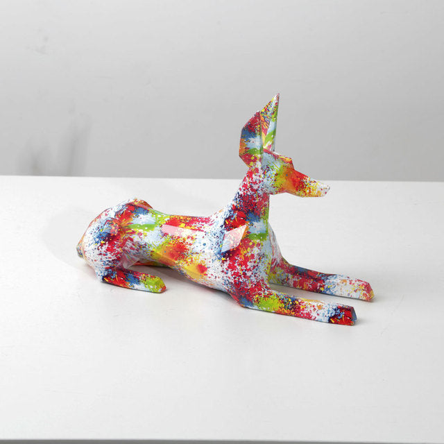 Doberman Pinscher Graffiti Painted Statue - Image 2
